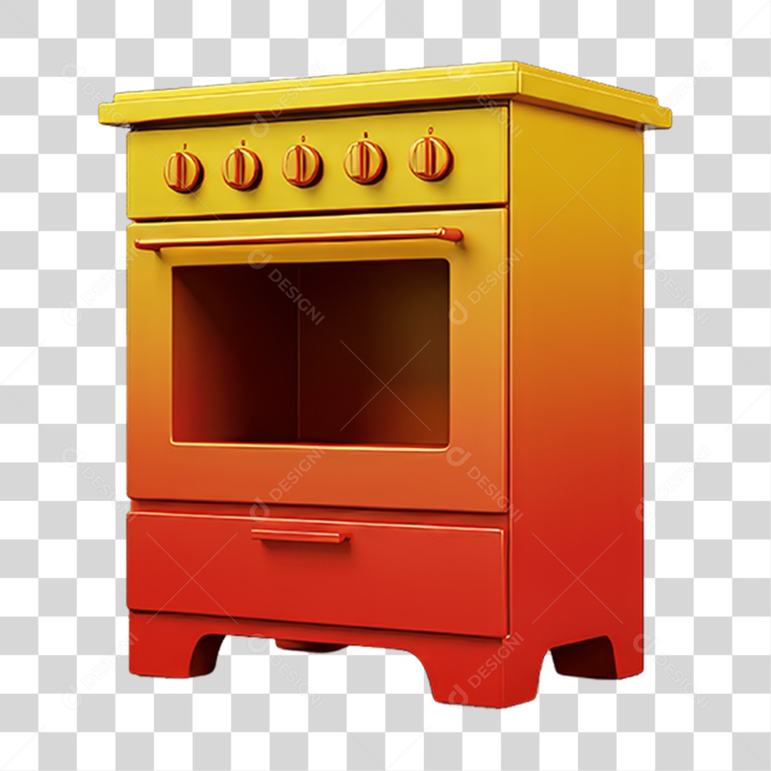 Fogão com Cores Degradê PNG Transparente