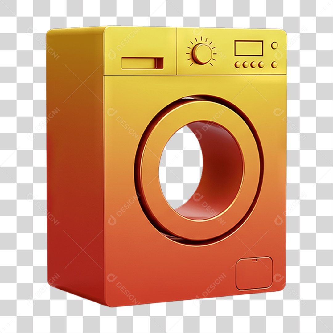 Maquina de Lavar com Cores Degradê PNG Transparente