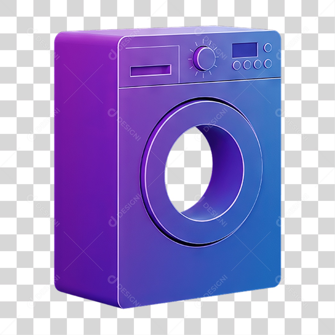 Maquina de Lavar com Cores Degradê PNG Transparente