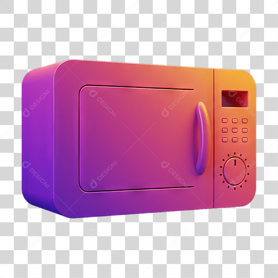 Micro-ondas com Cores Degradê PNG Transparente