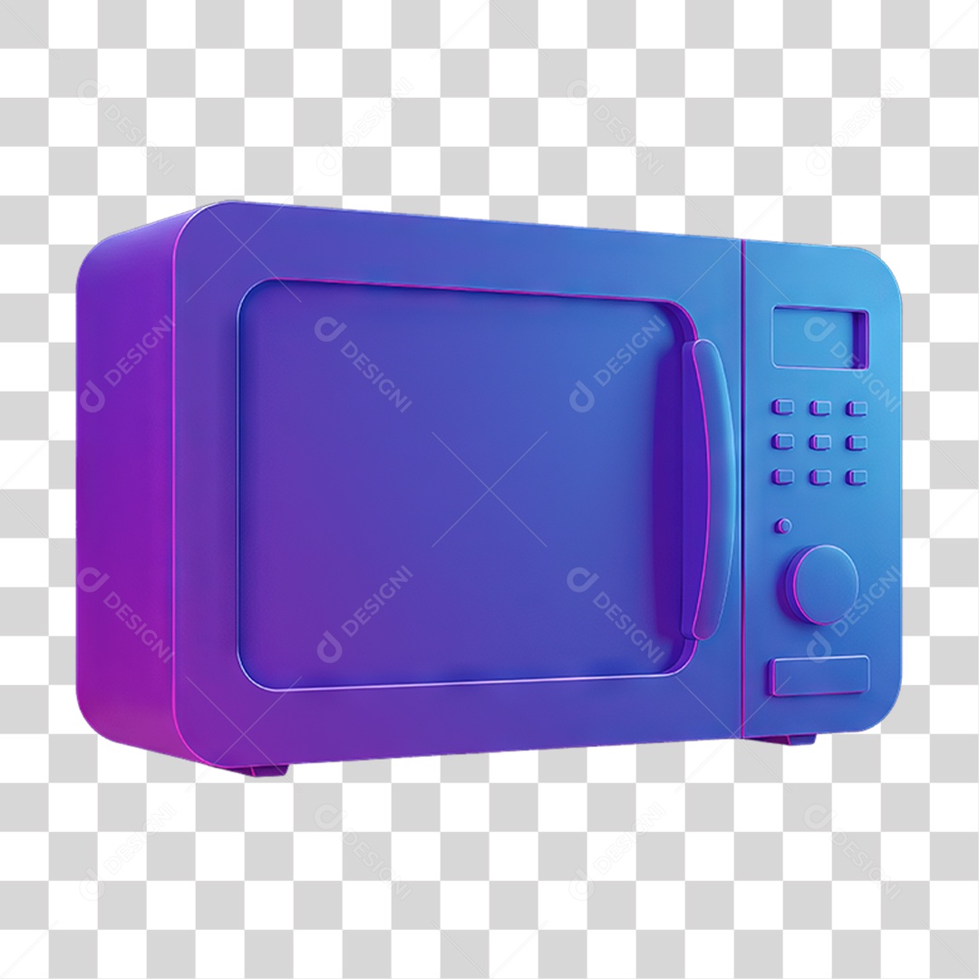 Micro-ondas com Cores Degradê PNG Transparente