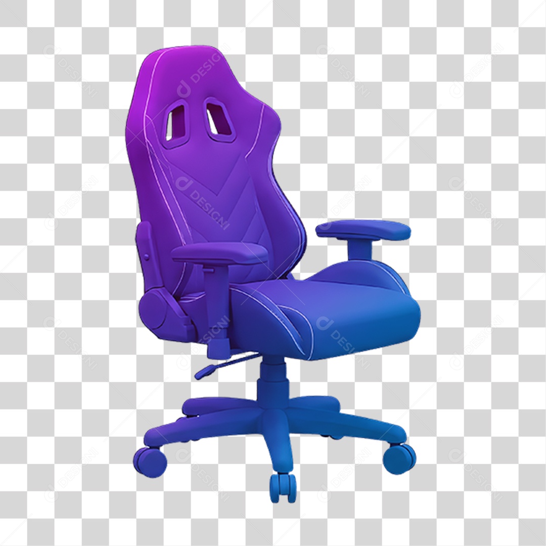 Cadeira Gamer com Cores Degradê PNG Transparente