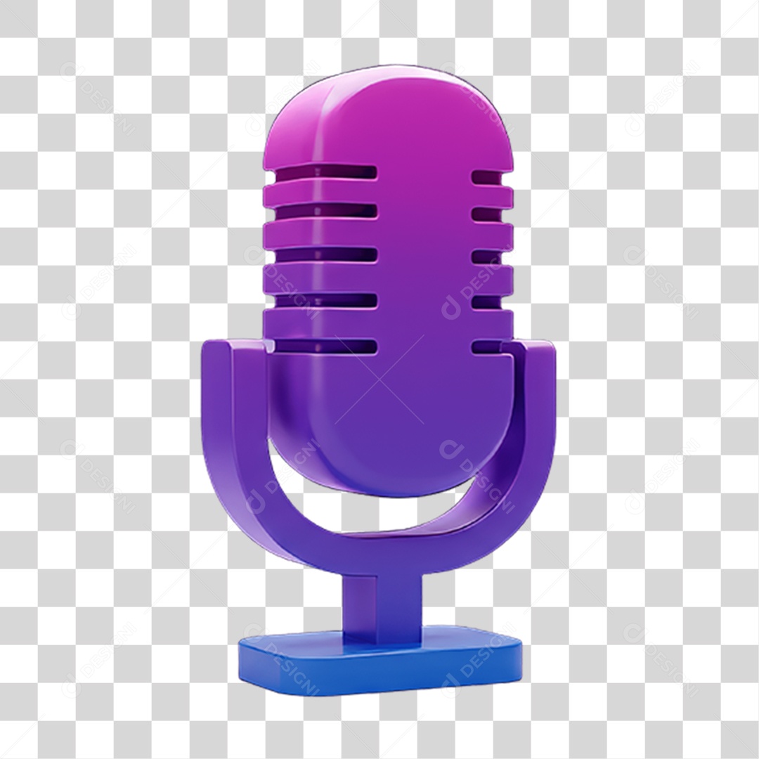 Microfone com Cores Degradê PNG Transparente