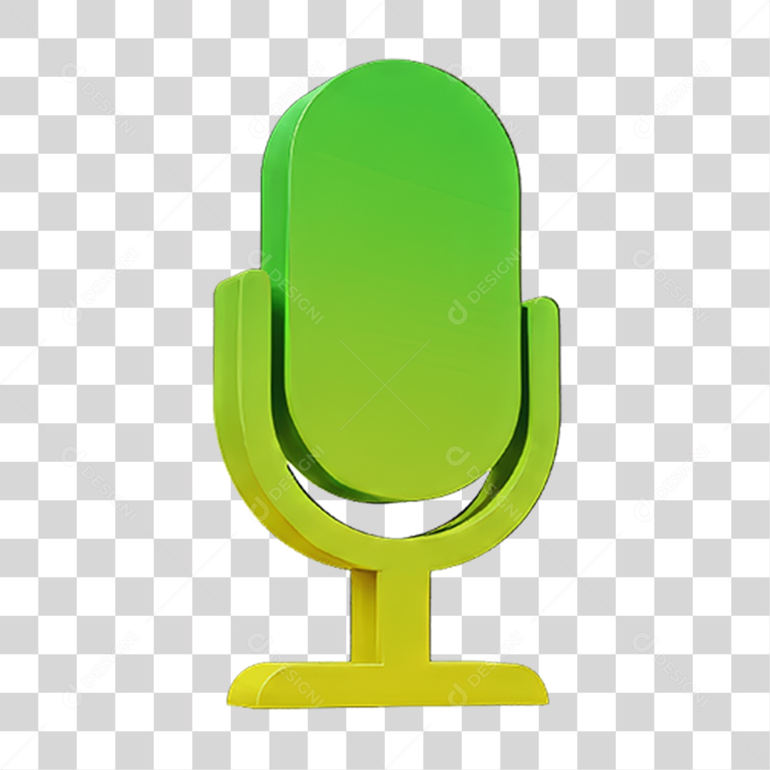 Microfone com Cores Degradê PNG Transparente