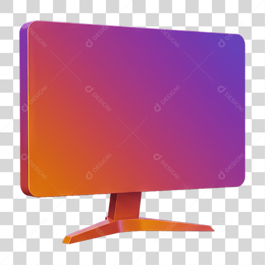 Monitor com Cores Degradê PNG Transparente