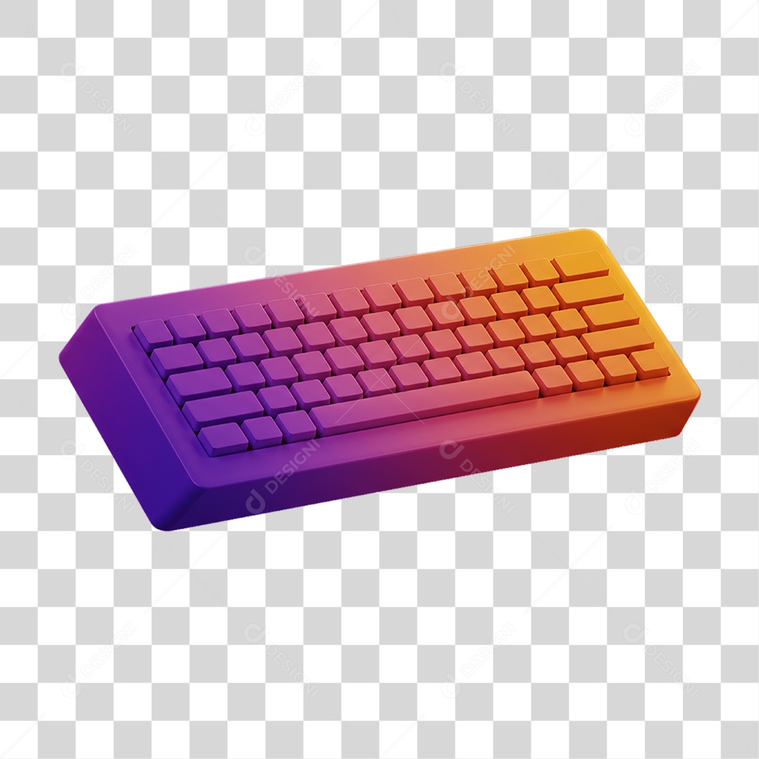 Teclado com Cores Degradê PNG Transparente