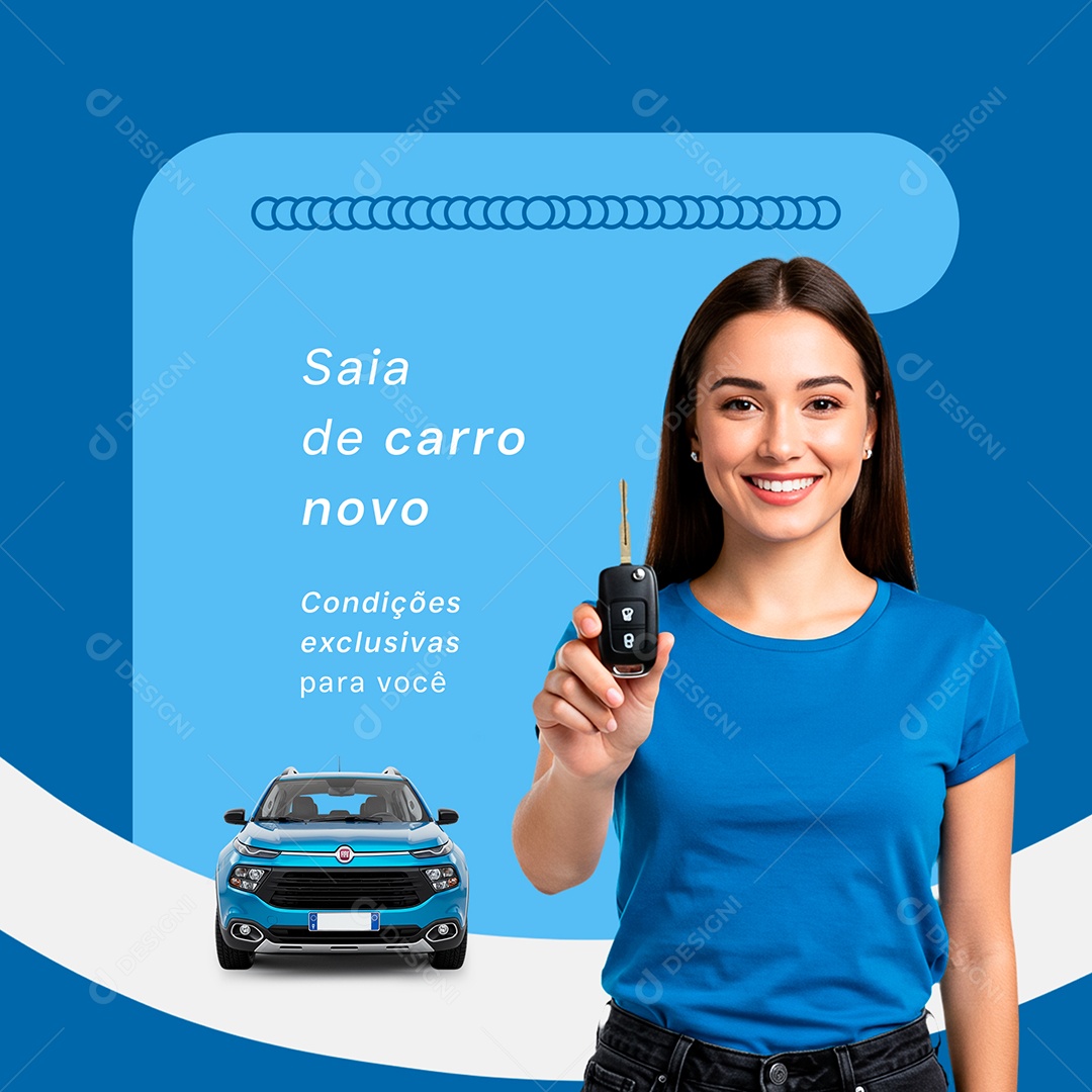 Concessionária Saia de Carro Novo Social Media PSD Editável