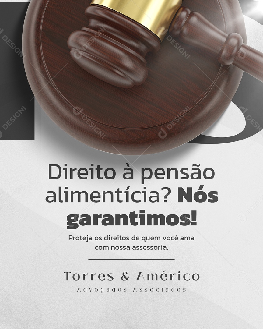 Advocacia Direito a Pensão Alimentícia Social Media PSD Editável