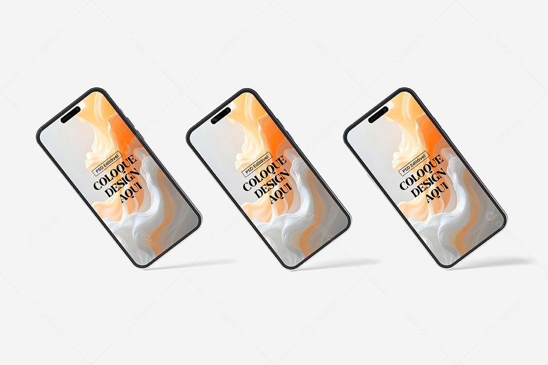 Mockup de Três IPhones PSD Editável