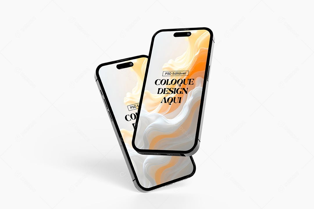 Mockup de Dois IPhones de Frente PSD Editável