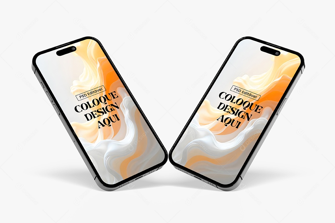 Mockup de Dois IPhones de Frente PSD Editável