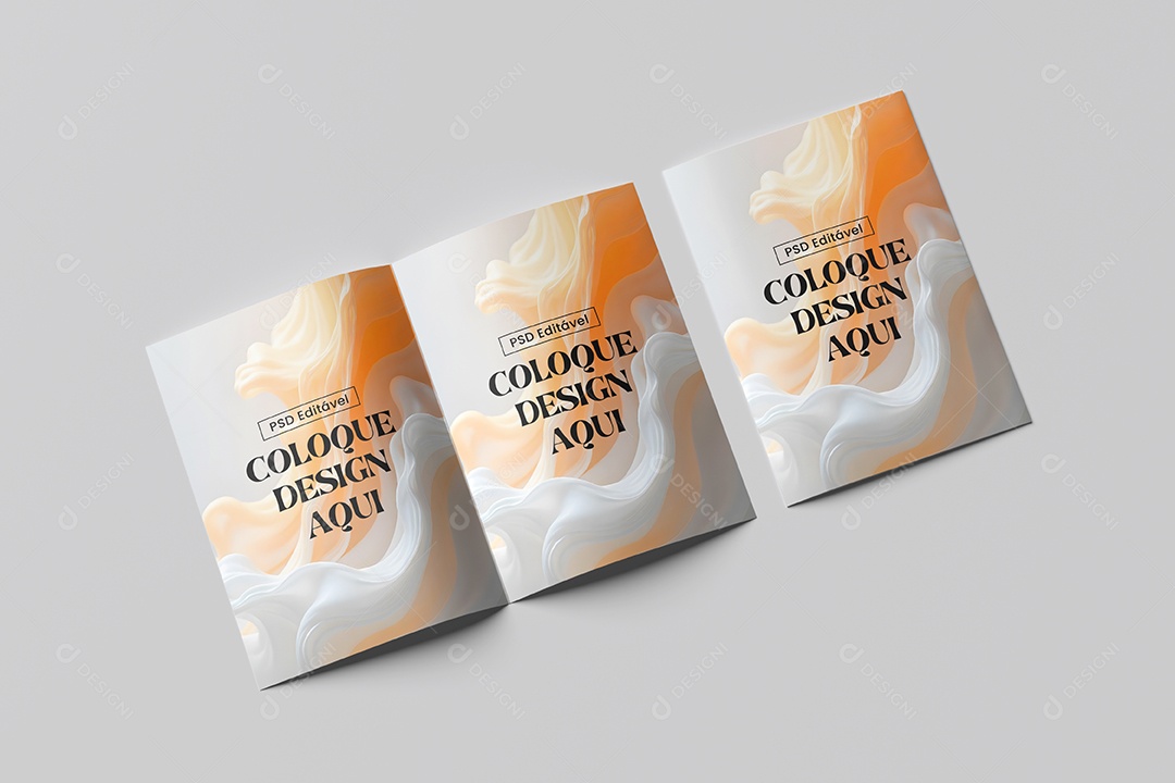 Mockup de Três Panfletos PSD Editável