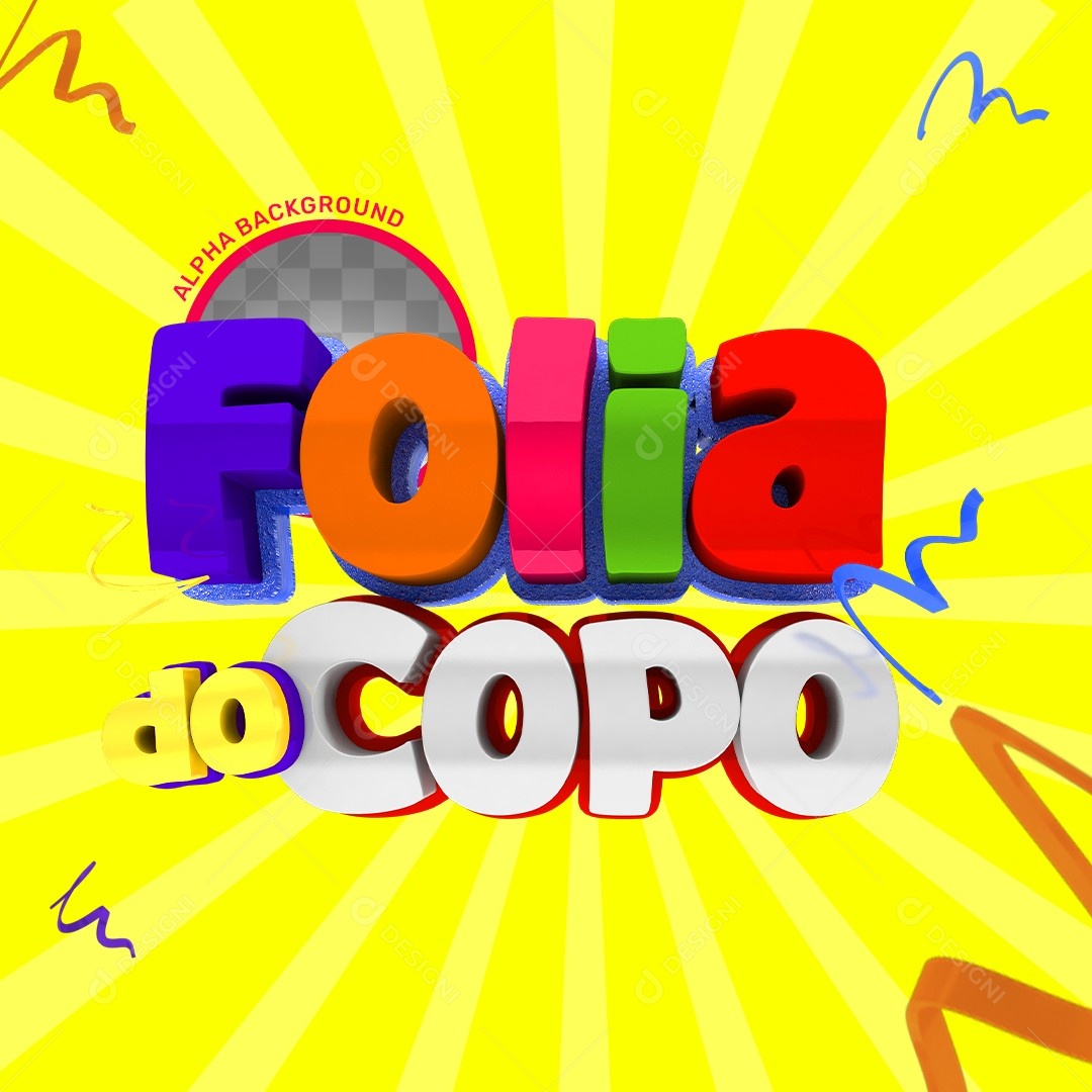 Folia Do Copo Selo 3D Para Composição PSD