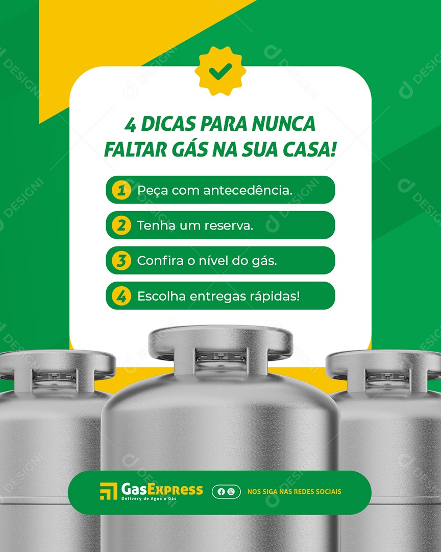 Distribuidora de Gás e Água Mineral Dicas de Economia Social Media PSD Editável