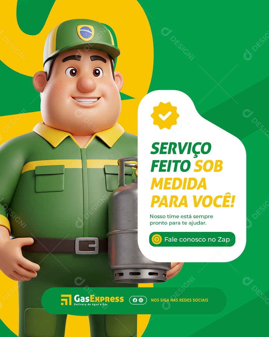 Distribuidora de Gás e Água Mineral Social Media PSD Editável