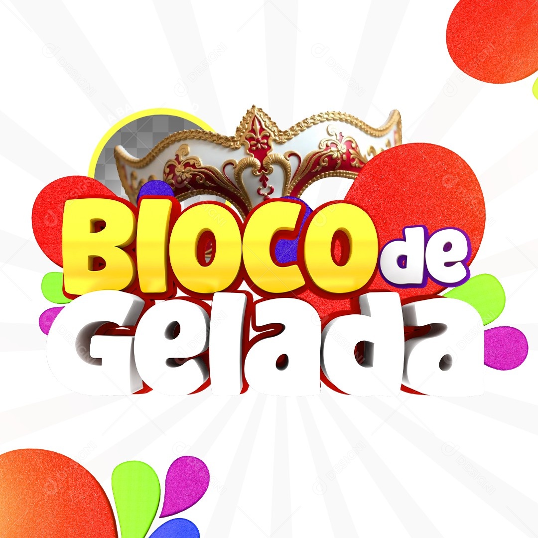 Bloco de Gelada Selo 3D Para Composição PSD