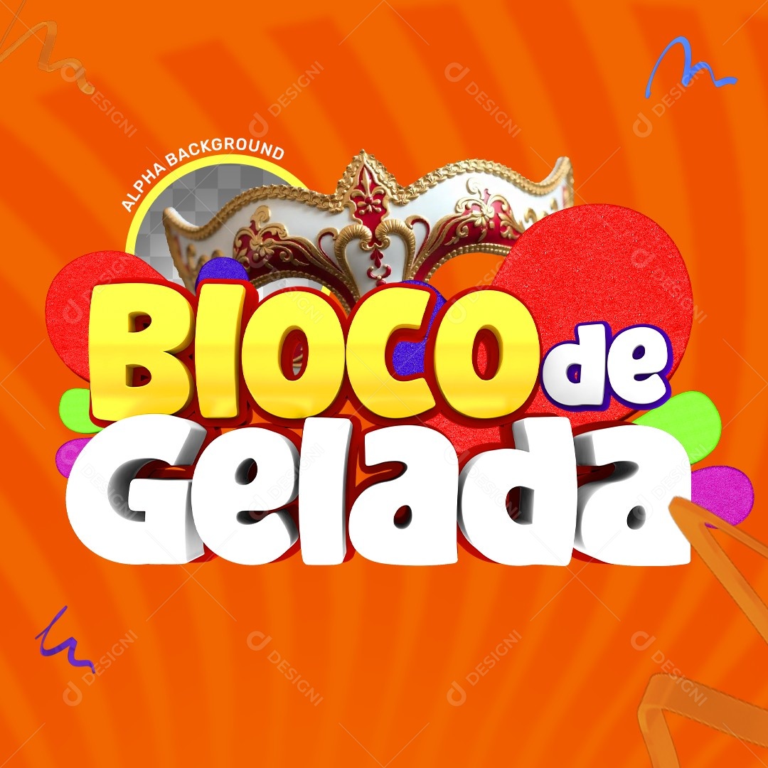 Bloco de Gelada Selo 3D Para Composição PSD