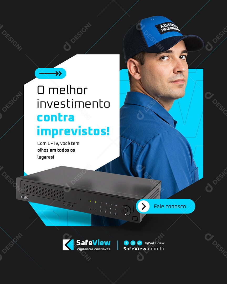 Segurança CFTV O Melhor Investimento Contra Imprevistos Social Media PSD Editável