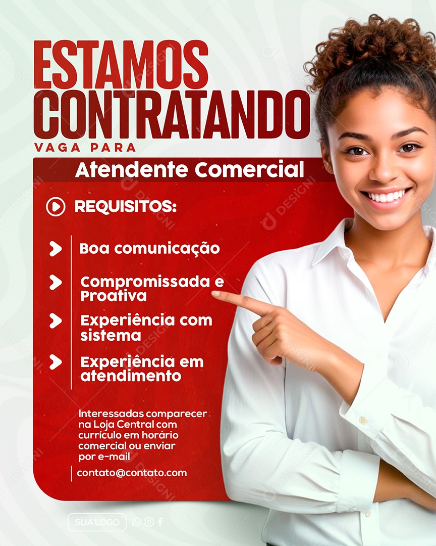 Estamos Contratando Social Media PSD Editável