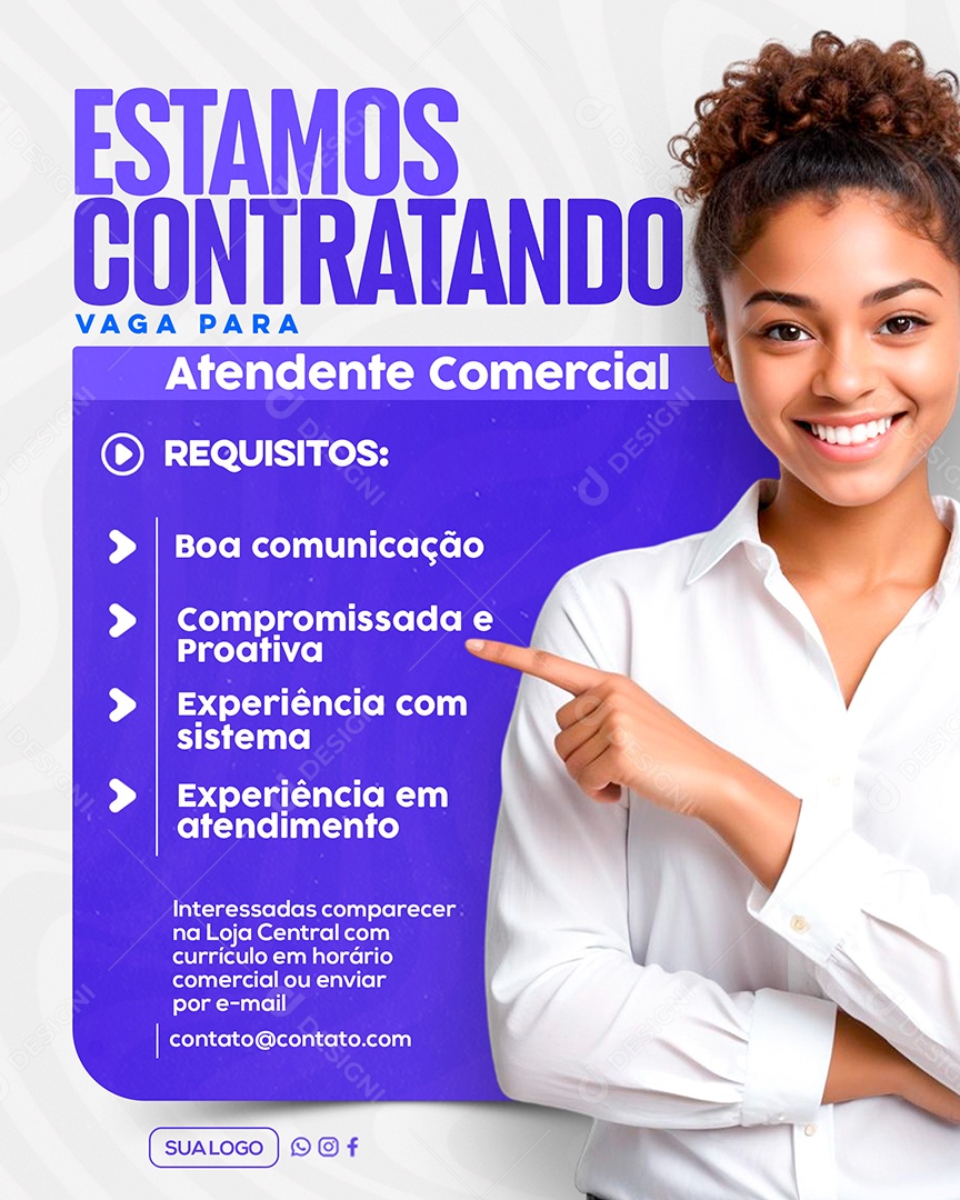 Estamos Contratando Social Media PSD Editável