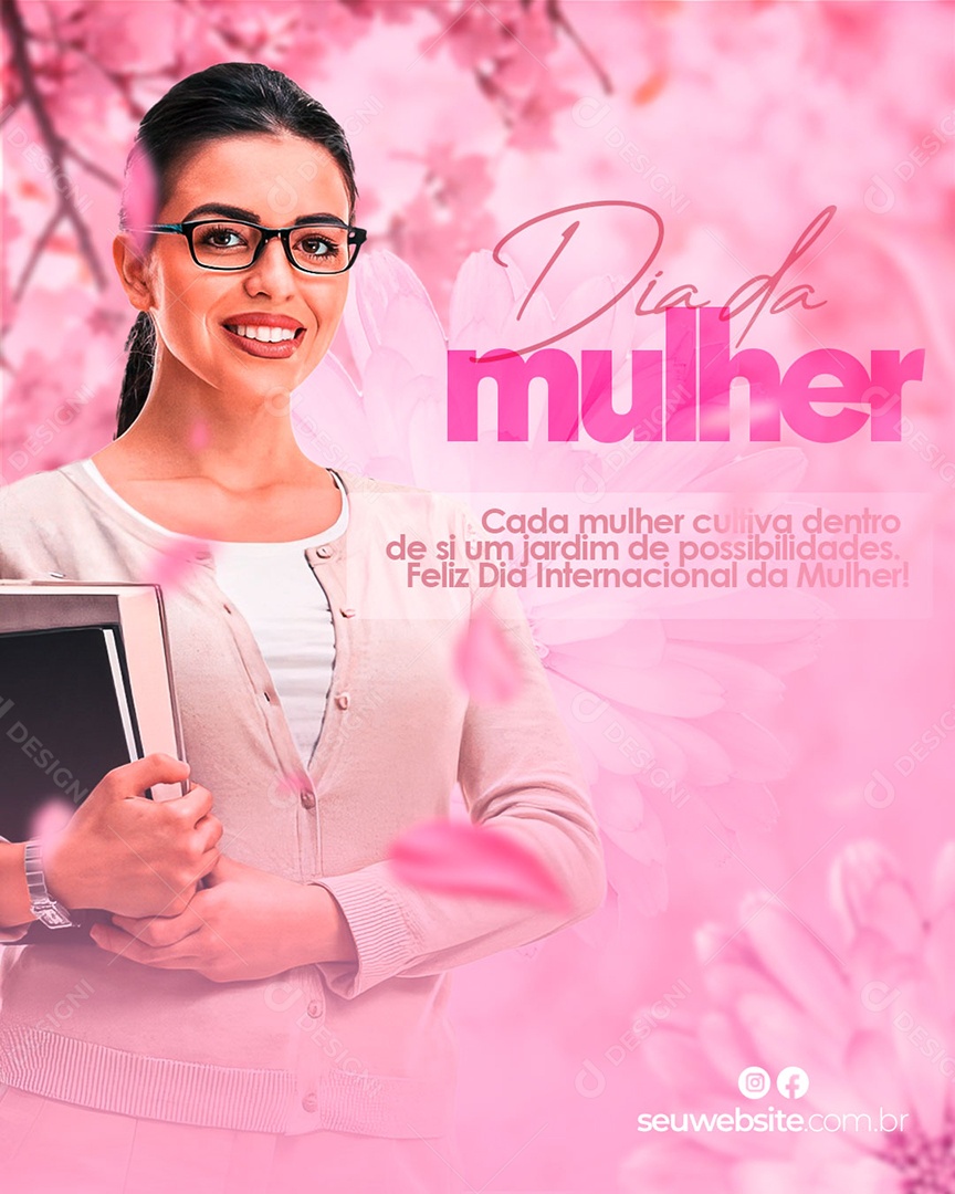 Dia Da Mulher 08 de Março Social Media PSD Editável