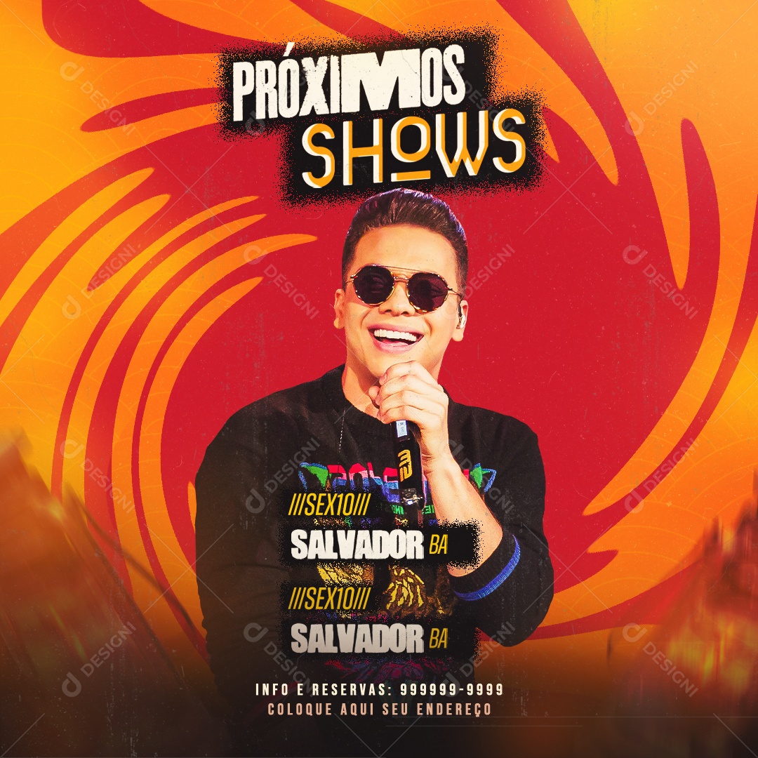 Flyer Próximos Shows Wesley Safadão Social Media PSD Editável