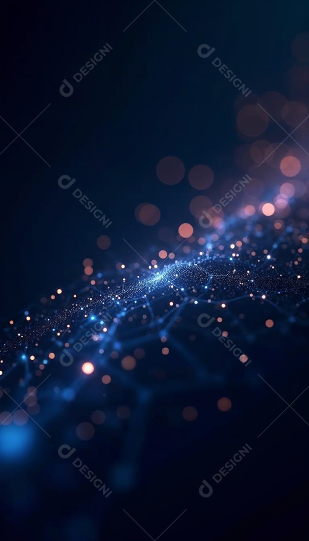 Ponto abstrato conectado com linha gradiente IA generativa