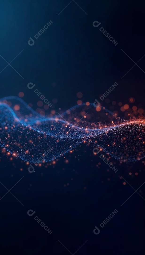 Ponto abstrato conectado com linha gradiente IA generativa