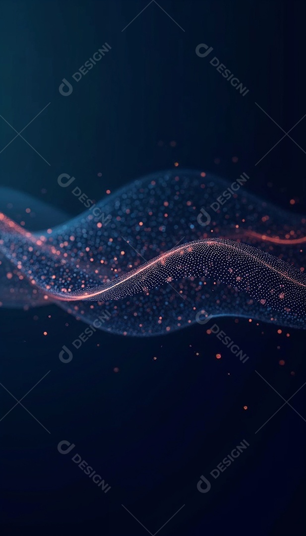 Ponto abstrato conectado com linha gradiente IA generativa