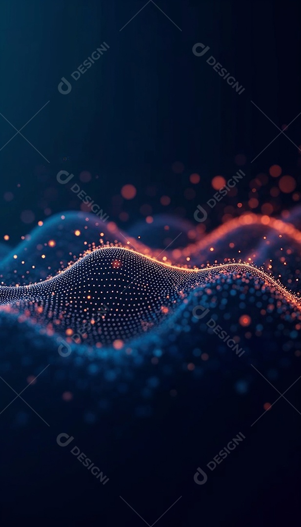 Ponto abstrato conectado com linha gradiente IA generativa