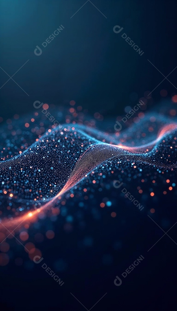 Ponto abstrato conectado com linha gradiente IA generativa