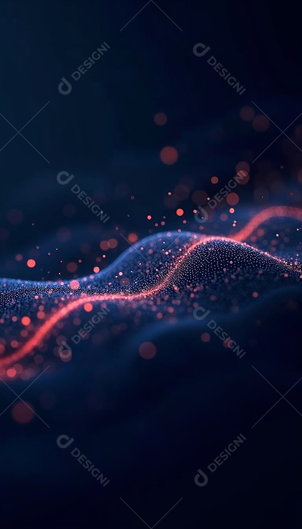 Ponto abstrato conectado com linha gradiente IA generativa