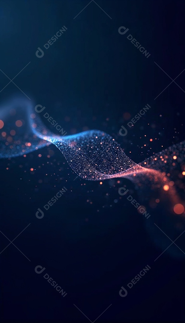 Ponto abstrato conectado com linha gradiente IA generativa