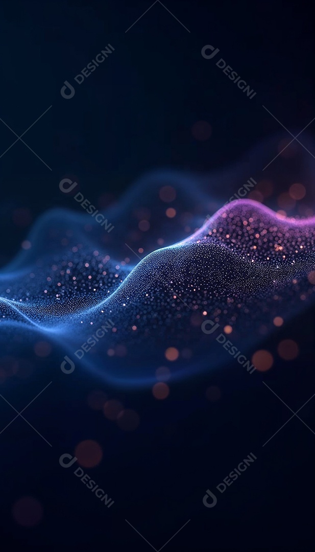 Ponto abstrato conectado com linha gradiente IA generativa