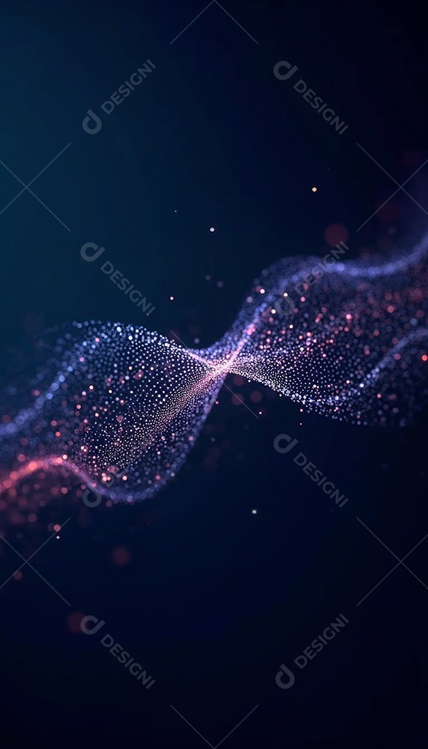 Ponto abstrato conectado com linha gradiente IA generativa