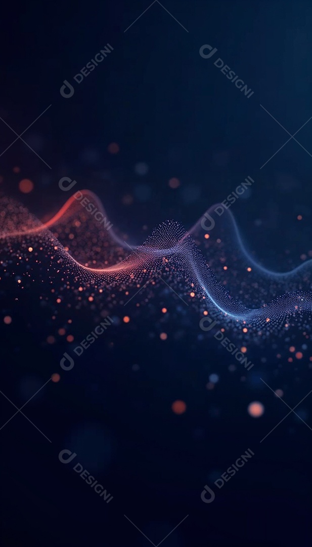 Ponto abstrato conectado com linha gradiente IA generativa