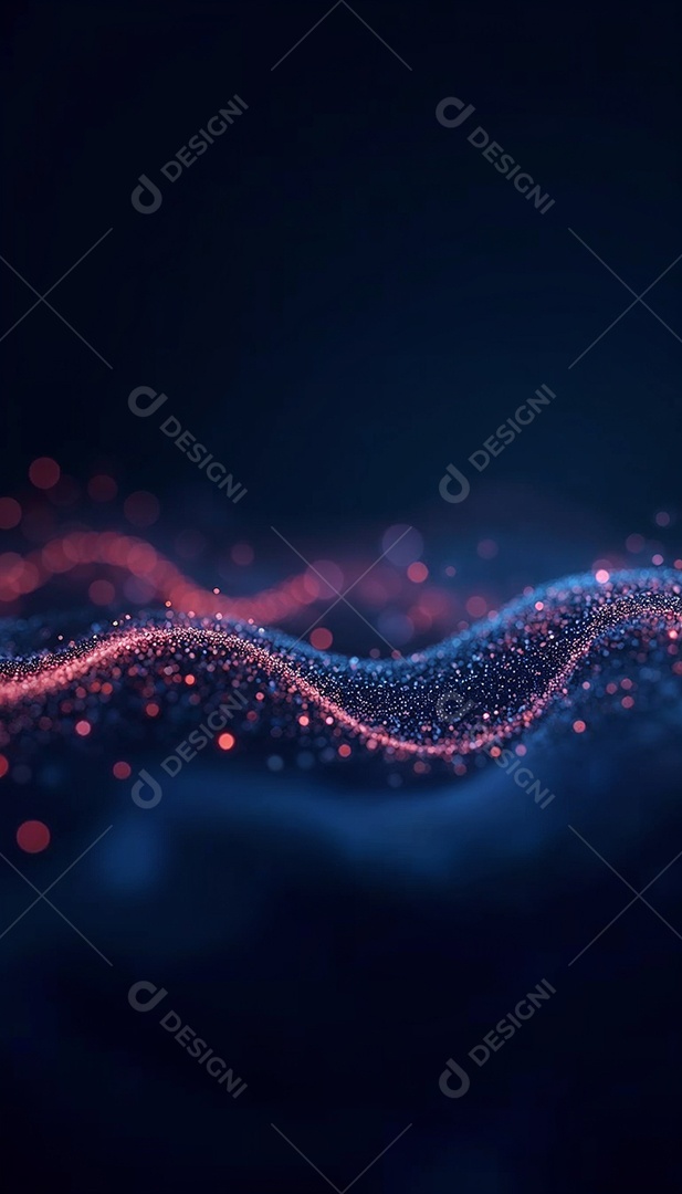 Ponto abstrato conectado com linha gradiente IA generativa