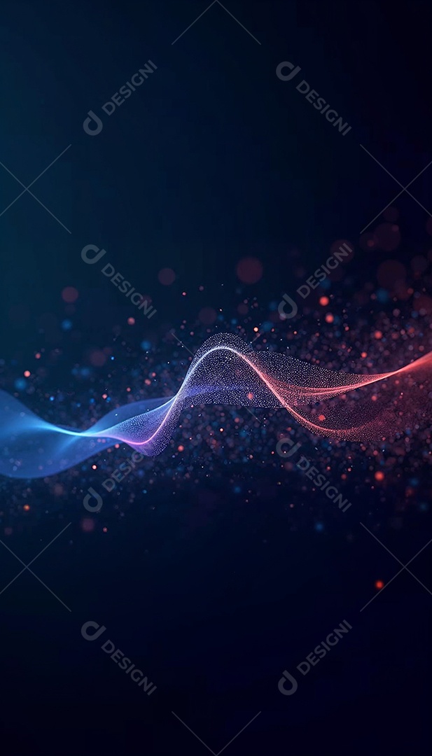 Ponto abstrato conectado com linha gradiente IA generativa