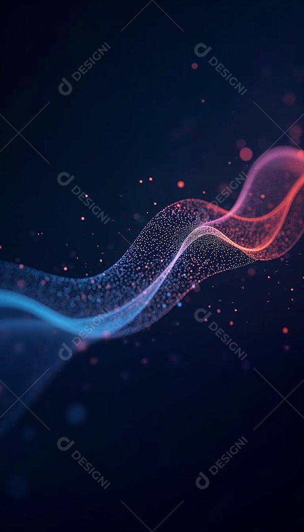 Ponto abstrato conectado com linha gradiente IA generativa