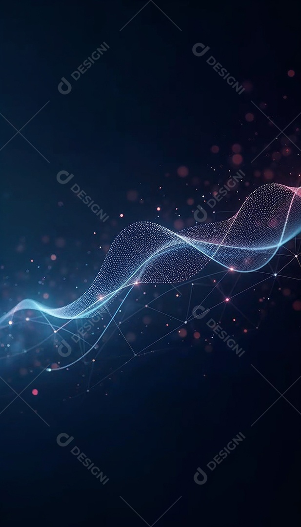 Ponto abstrato conectado com linha gradiente IA generativa