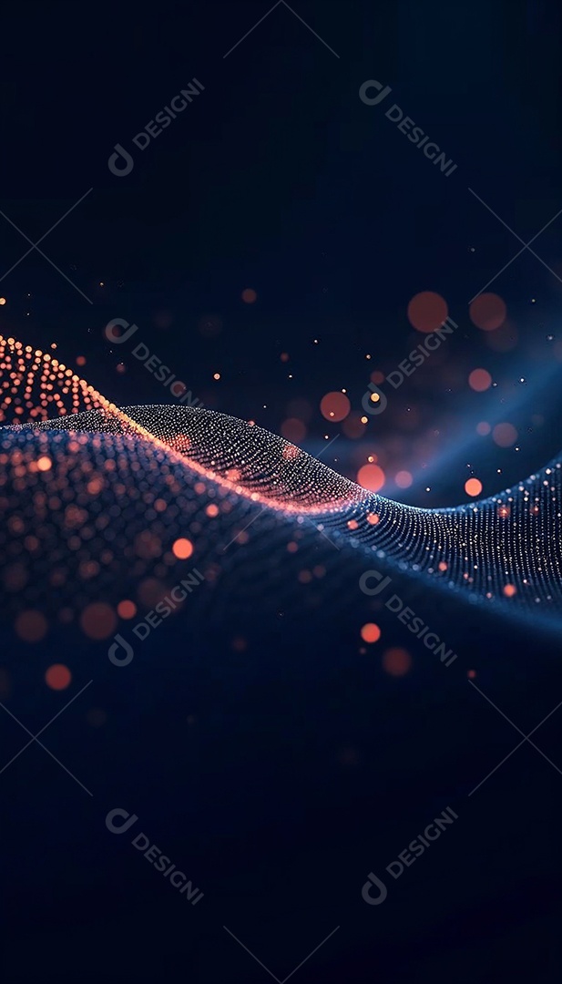 Ponto abstrato conectado com linha gradiente IA generativa