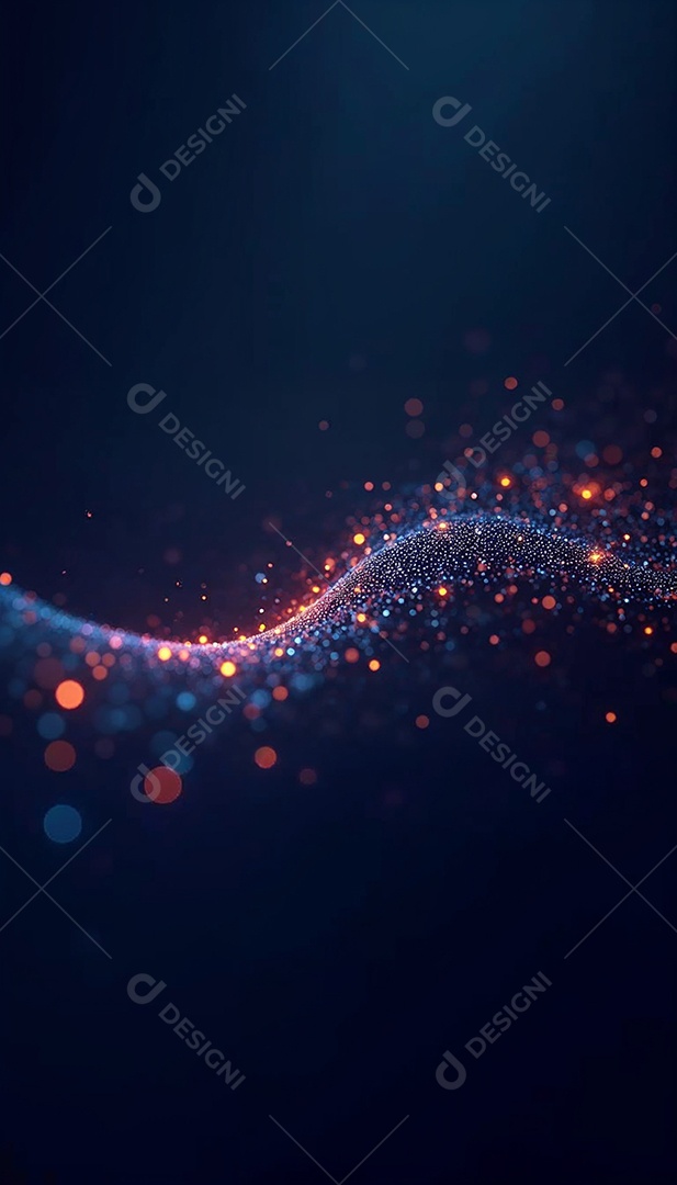 Ponto abstrato conectado com linha gradiente IA generativa