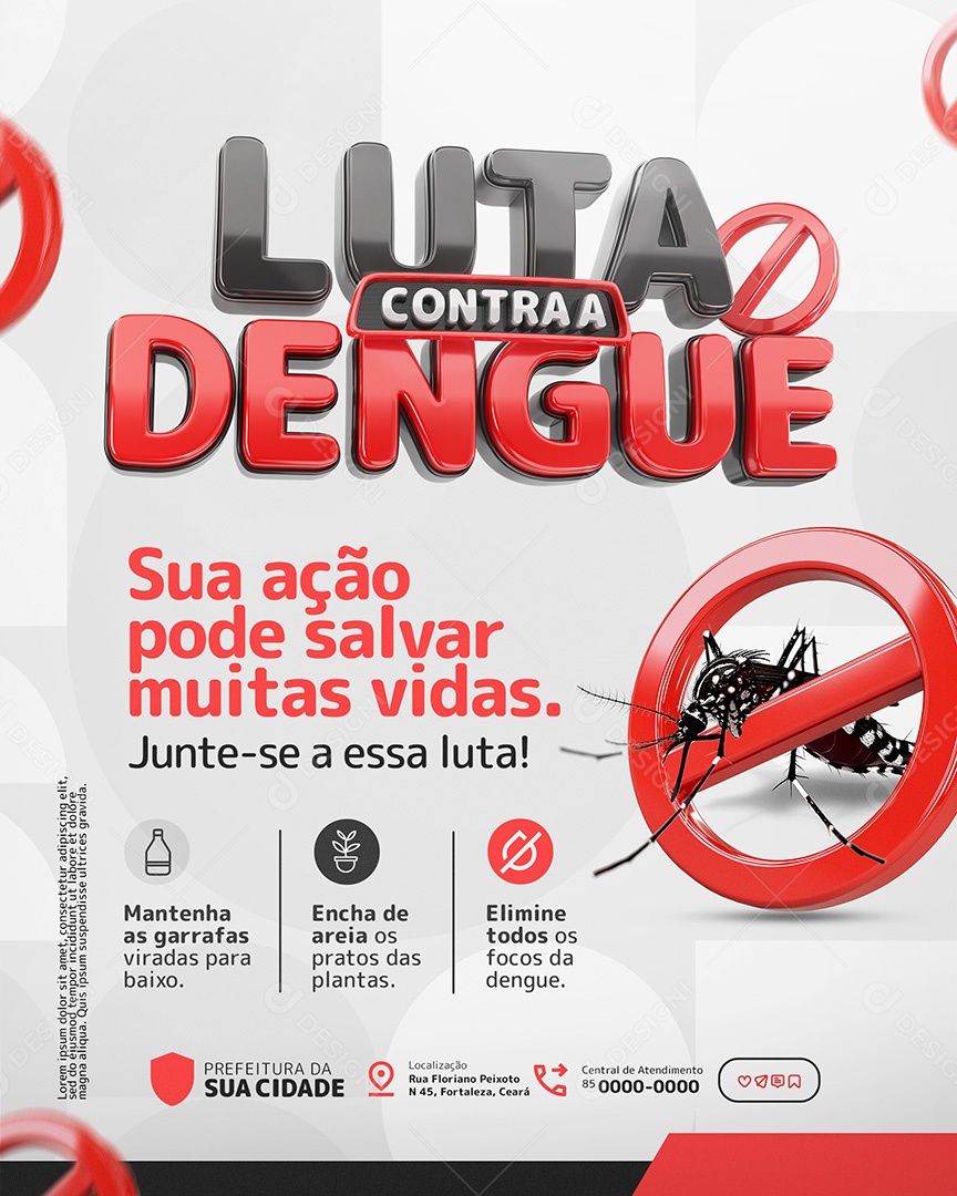 Luta Contra a Dengue Sua Ação Pode Salvar Muitas Vidas Social Media PSD Editável