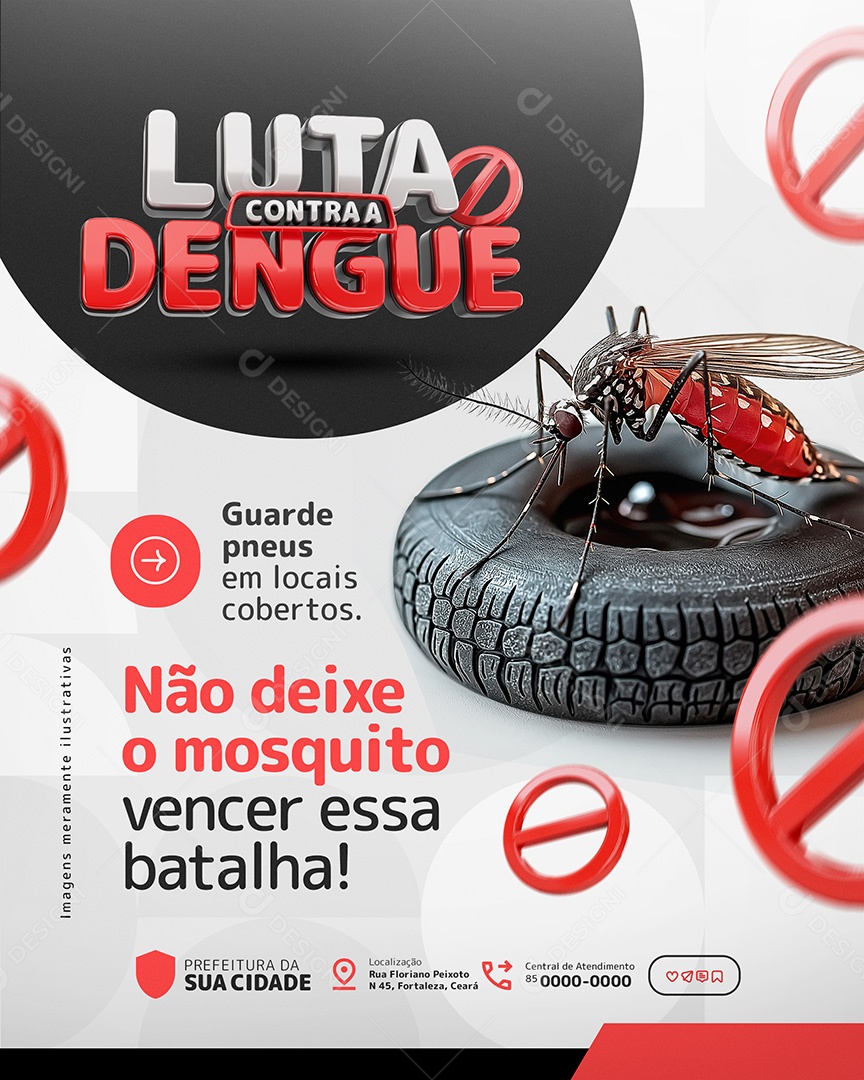 Luta Contra a Dengue Não Deixe o Mosquito Social Media PSD Editável