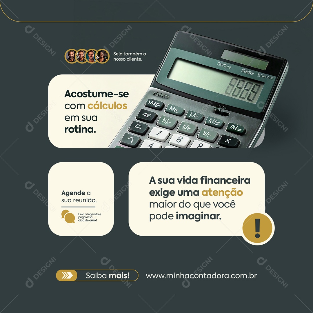Contabilidade Acostume-se Com Cálculos Social Media PSD Editável