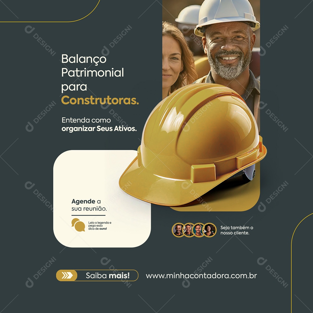 Balanço Patrimonial Para Construtoras Social Media PSD Editável