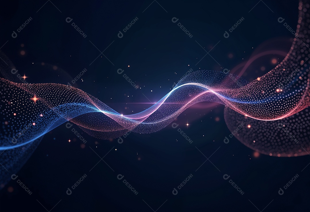 Ponto abstrato conectado com linha gradiente IA generativa