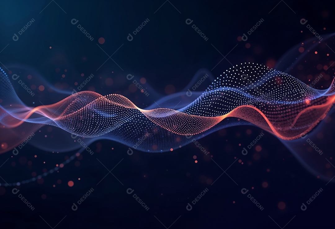 Ponto abstrato conectado com linha gradiente IA generativa