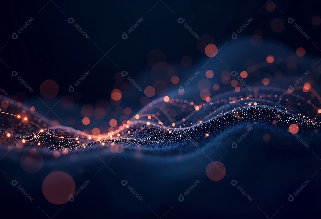 Ponto abstrato conectado com linha gradiente IA generativa