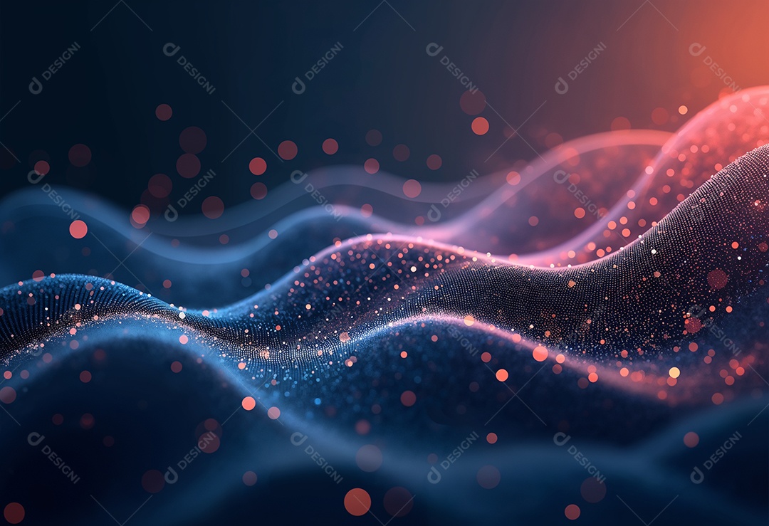 Ponto abstrato conectado com linha gradiente IA generativa